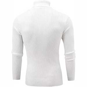 Haute qualité hommes décontracté col rond à manches longues pull en polyester hiver chaud tricots pull en polyester - Product Image 3