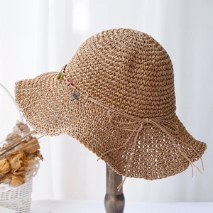 Sombrero de cubo de estilo occidental de mezclilla de verano con características huecas de diseño pintado a mano y ala rizada para viajes al aire libre y playa - Product Image 6