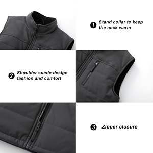 Chaleco Acolchado Personalizado para Hombre, de Lona, Impermeable, Transpirable, Ecológico, Casual, Talla Grande, con Cierre de Cremallera y Cuello en V, Sin Mangas, para Primavera - Product Image 2