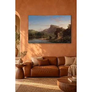 Impresión en lienzo de Fida Thomas Cole: Ruinas antiguas junto a un lago - Product Image 4