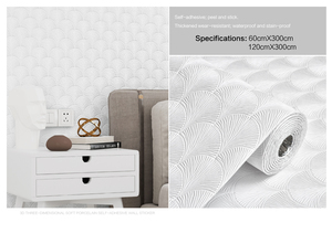 3d <strong>Shell</strong> Design Thick Foam White <strong>Wallpaper</strong> for Home Interior - Product Image 2