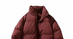 Autumn Thick Quilted Long Men's Stand Collar Loose Fit Eco-Friendly Filling Front Logo Fashion Casual Outerwear Bomber Jacket - Product Image 3