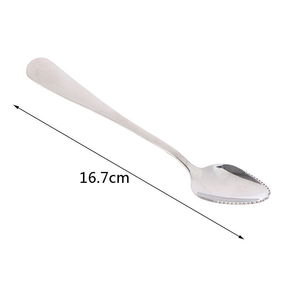 Cuillère à pamplemousses en acier inoxydable Cuillère à pastèque créative élégante Cuillère à dessert à bord dentelé - Product Image 4