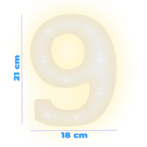 Luce LED 3D a Luce Calda Numero 9 in Materiale Plastico con Alimentazione AC - Product Image 3