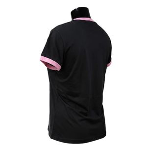 T-shirt Ringer Noir Rose pour Femme à Manches Courtes avec Bordure Contrastante, Haut Décontracté Tendance, Vêtement Streetwear Élégant pour Dames, Vente en Gros - Product Image 5
