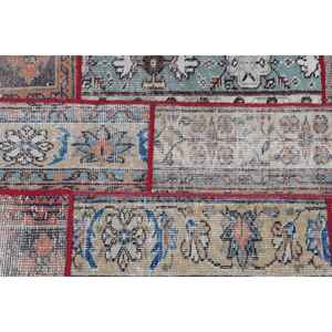 Alfombra Vintage de 1.9x6.7 pies, Alfombra Turca, Alfombra de Lana con Diseño Floral Rojo y Azul - Product Image 5