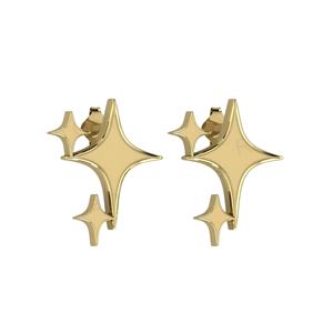 <b>Top</b> Selling Trendy 18K <b>Gold</b> Plated 925 Sterling Silver Starburst Stud Earrings Dainty Minimalist Christian Fine Wedding Party - Product Image 1