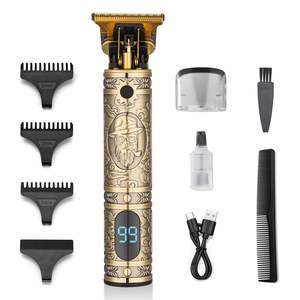 Kit de tondeuse à cheveux professionnelle sans fil rechargeable avec lame en acier inoxydable, tondeuse à barbe et bords ajustables à zéro espacement - Product Image 3