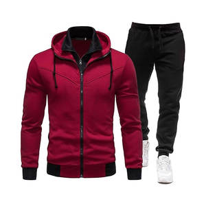 Survêtement pour homme personnalisé 2 pièces avec logo personnalisé Ensemble sweat à capuche et pantalon de jogging imprimé de bricolage sweat-shirt à fermeture éclair pour vêtements de sport décontractés - Product Image 1