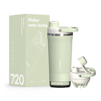 Gobelet shaker isotherme en acier inoxydable 24 oz avec logo personnalisé, portable et avec compartiment de rangement pour le fitness, la randonnée et les sports