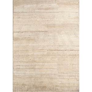 Tapis en laine afghane noué à la main Manifest Ivory Re-1338, tapis rectangulaire moelleux pour salon, motif abstrait pour la maison et les couloirs - Product Image 1