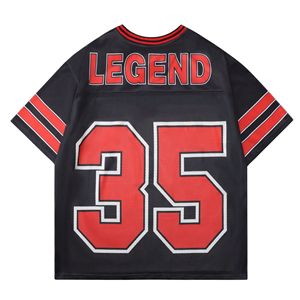 Maillot de football américain rétro en maille avec impression par sublimation respirante 100% polyester avec nom et numéro personnalisables - Product Image 2