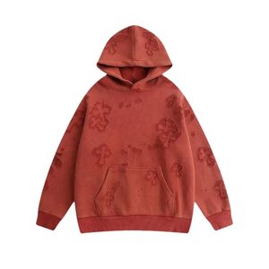 Streetwear 100% coton léger pour hommes sweat à capuche de style vintage surdimensionné imprimé en relief pour bouffée lavage à l'acide - Product Image 5
