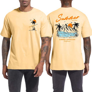 T-shirts personnalisés pour hommes en tricot 100% coton épais, grande taille, avec impression numérique, anti-UV, écologiques, séchage rapide, respirants, revente - Product Image 1