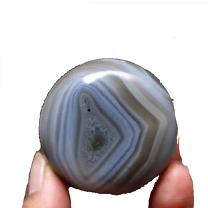 Piedra de alta calidad Palma plana ónix ágata Palma plana piedra preciosa de cristal natural forma ovalada plana piedra de bolsillo protección mayorista - Product Image 4