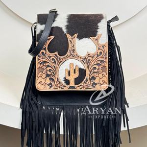 Nueva tendencia de moda, bolsos cruzados de cuero de vaca con flecos de Cactus para diseñador de lujo para mujer, monederos de cuero genuino - Product Image 1