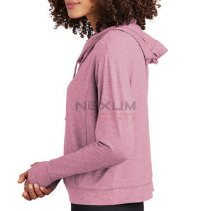 Nouveau style de sweats à capuche décontractés unis en coton à vendre votre propre style bonne qualité dernière marque privée sweats à capuche pour femmes - Product Image 3