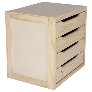 Cassettiera WELL HOME a 4 cassetti, finitura non verniciata, 39x30x37cm - Product Image 5