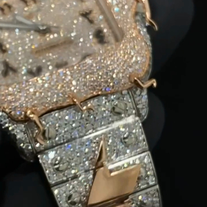 Reloj de Moda Personalizado con Incrustaciones de Diamantes Moissanite VVS, Estilo Hip Hop, Regalo Unisex - Product Image 3