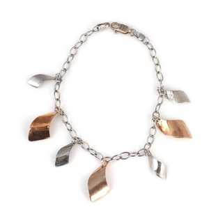 Pulsera de tenis de plata de ley 925 bicolor con patrón ondulado, accesorio de moda - Product Image 4