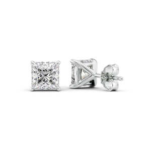 ต่างหูเม็ดเดี่ยวเพชรโมอิสเจียระไนแบบเจ้าหญิงไม่มีสีดีไซน์หรูหราและหรูหรา - Product Image 3