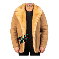Blouson aviateur en cuir véritable de mouton pour homme, style vintage, coupe-vent, chauffant, hiver, marron