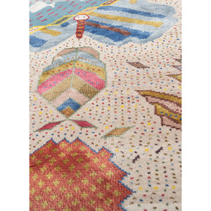 Tapis Manchaha en laine et soie de bambou noués à la main, grand format, géométrique abstrait, rectangulaire, pour la maison, la voiture, le couloir - Modèle Les-2649 - Product Image 3