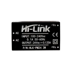 Catu daya modul daya HLK-PM24 dari Hi-Link Shenzhen 3W AC DC 220V 3V/5V/9V/12/15/24V-Distributor resmi konverter AC-DC