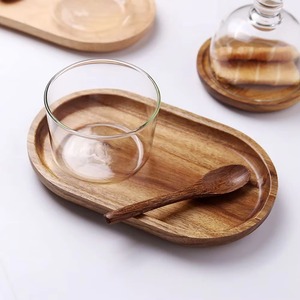 Bandeja de madera para servir vasos Ideal para té, café y bebidas, elegante bandeja hecha a mano para cocina, mesa de comedor y uso doméstico - Product Image 3