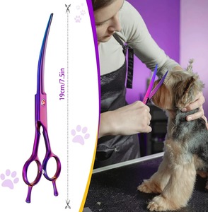 Ciseaux de toilettage pour animaux de compagnie de haute qualité avec logo personnalisé, 7 pouces, ciseaux incurvés pour droitiers et gauchers, pour le toilettage des chiens, ciseaux de coiffure - Product Image 2