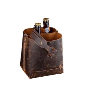 Best Quality Handmade Genuine Leather <b>Water</b> <b>Bottle</b> <b>Carrier</b> Cover Custom Colors & Logo Outdoor Reusable Picnic Bags Factory - Product Image 1