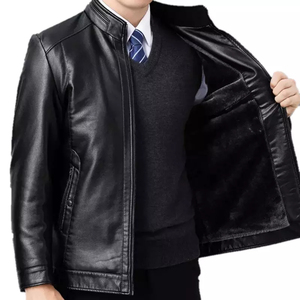Chaqueta ajustada de cuero de ante para hombre con diseño de logotipo personalizado en negrita, ideal para actividades al aire libre, chaqueta para hombre - Product Image 1