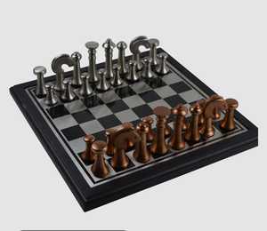 Tablero de Chees de madera de diseño único con piezas de Chees pulidas y metálicas Juego de tablero de ajedrez antiarañazos Juego INTERNACIONAL DE Chees - Product Image 5