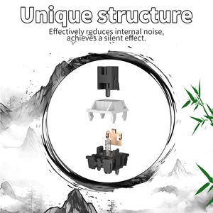 מתגי ZIFRIEND 5 פינים OUTEMU Axis Noah <span class=keywords><strong>Silver</strong></span> Panda שקטים לינאריים/מישושיים, 50 מיליון לחיצות, כוח של 55 גרם/62 גרם/67 גרם למקלדת - Product Image 3