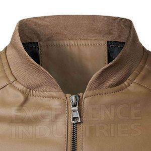 Chaqueta de cuero de estilo Vintage para hombre con diseño único hecho en Pakistán, cuello levantado, temporada de invierno, lona transpirable de secado rápido personalizada - Product Image 3