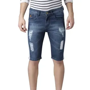 Pantalones cortos de mezclilla de alta calidad para hombre, pantalones cortos holgados de verano con bolsillos, pantalones vaqueros Vintage de lavado oscuro informales sueltos - Product Image 6