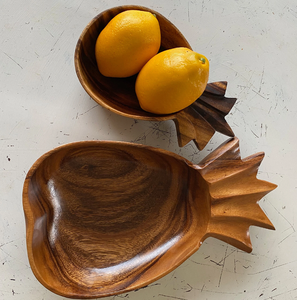 Cuenco de madera con forma de piña, decoración funcional para el hogar, perfecto para servir o exhibir usado - Product Image 6