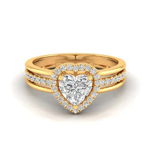 Anillo con diamante talla corazón de 1.02 quilates, color F, claridad VS, diamante cultivado en laboratorio en oro de 14 quilates para fiesta de compromiso - Product Image 3