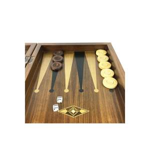 Juego de ajedrez y backgammon de madera a cuadros hecho a mano clásico ecológico - Product Image 2