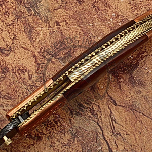 Cuchillo plegable de acero Damasco de alta calidad con mango de refuerzo de COBRE sólido Cuchillo de bolsillo compacto y duradero para exteriores a la venta - Product Image 5