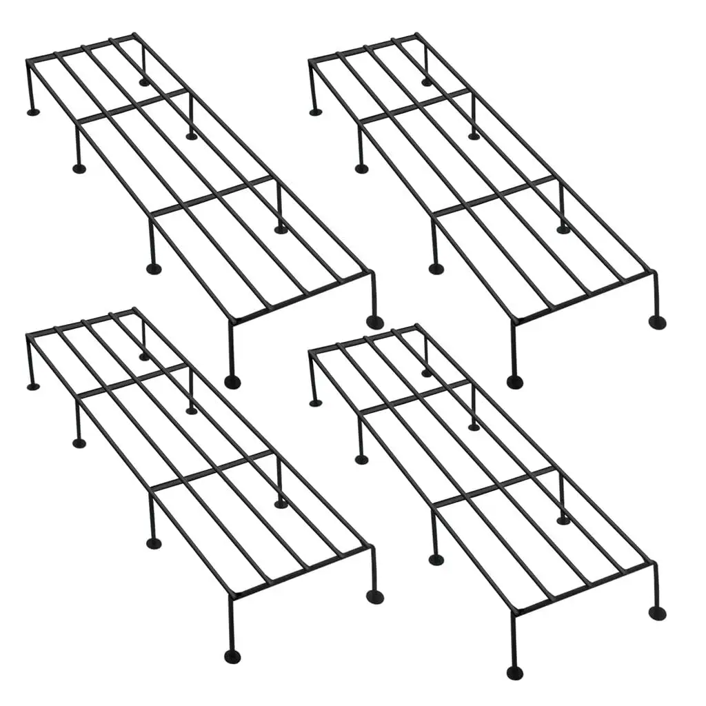 Supporto per piante/presina rettangolare in metallo zincato indaco di ultimo Design (Set di 4) per uso interno ed esterno