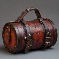 Sac de voyage bandoulière en forme de baril en cuir véritable brodé de fleurs de perles, résistant à l'eau, tendance, portable, avec fermeture éclair