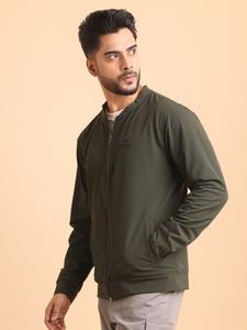 Blouson aviateur en laine de couleur Oliva de qualité supérieure pour hommes Confort ultime et élégance intemporelle Veste de grande taille - Product Image 3