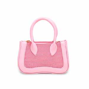 For Pink P55602 Formal Clutch <b>Handbag</b> Diamond Decoration Open Closure Large Capacity for Casual <b>Summer</b> Style Print Letter Two St - Product Image 1