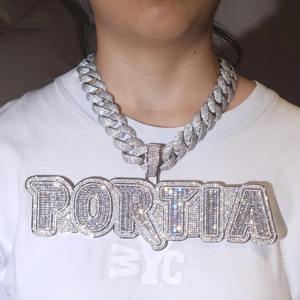 Collar con Colgante de Letra Personalizada con Incrustaciones de Diamantes de Imitación VVS de Lujo, Chapado en Oro, Plata 925, Estilo Baguette, para Hombre - Product Image 4