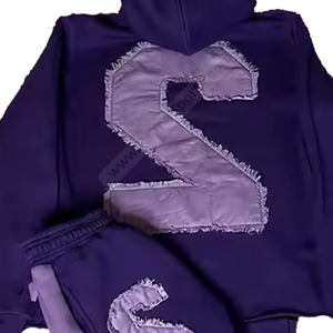 <b>Top</b> Quality <b>Distressed</b> Embroidery Tracksuits Custom logo <b>Distressed</b> Embroidery Tracksuits Wholesale Tracksuits Screen Printing - Product Image 6