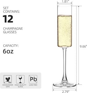 Flûtes à <span class=keywords><strong>champagne</strong></span> en cristal à long pied avec logo personnalisé, élégantes, pour mariage, <span class=keywords><strong>anniversaire</strong></span> - Product Image 2