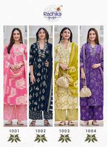 คอลเลกชันแฟนซีชุดปาร์ตี้พร้อมผลิตจากผ้าฝ้ายปักลายสไตล์อินเดียและปากีสถาน - Product Image 6