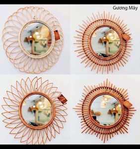 Espejo de ratán Espejos Decoración de pared Venta caliente Artesanía Estilo ecológico Espejo de ratán 100% color natural para decorar la pared Hogar - Product Image 2