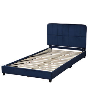 Cadres de lit jumeaux rembourrés pour enfants, lit pour tout-petits en velours, lit moderne pour enfants, tête de lit réglable en hauteur pour adolescents pour la chambre à coucher - Product Image 2